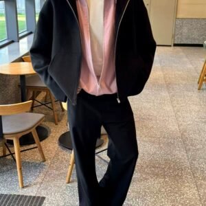 Hooded cashmere jacket